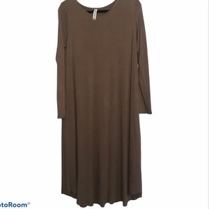 Zenana outfitters mocha midi swing dress